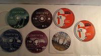 All six game discs laid out for overview