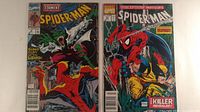 Both Spider-Man comic books side by side showing full covers