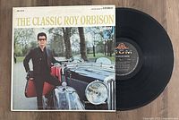 Vinyl LP record and album cover for 'The Classic Roy Orbison,' showing album cover photo and record partially out of sleeve.