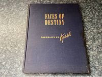 Front cover of the Faces of Destiny book by Karsh, showing title in gold lettering on dark hardcover.
