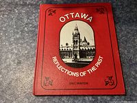 Front cover of the book titled 'Ottawa Reflections of the Past' by Eric Minton, showing a historic building in black and white on a red background.