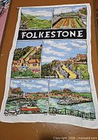 Full view of Folkestone linen tea towel