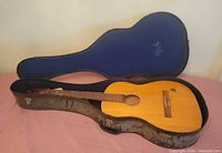 Guitar inside open hard case