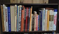 Shelf showing majority of the 30+ mixed-subject books