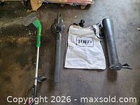 Leaf blower/vac, string trimmer, Toro bag, extra tube