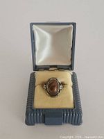 Ring in open blue case front view