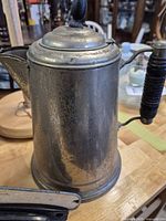 Metal vintage coffee pot with handle and lid