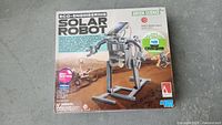 Front of the 4M Eco Engineering Solar Robot Kit box showing the solar-powered robot model graphics and branding.