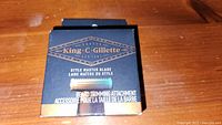 Front view of King C Gillette Style Master Blade Beard Trimming Attachment packaging showing product name and branding.