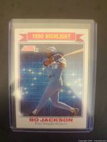 Front view of the Bo Jackson 1991 Score baseball card showing Bo batting in a blue uniform.