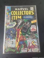 Front cover of Marvel Collectors' Item Classics #12 from 1967 showing Dr. Doom in armor, surrounded by Fantastic Four characters, with clear cover price and issue number.