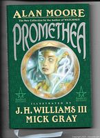 Front cover of Promethea Collected Edition Book One hardcover showing green dust jacket with title and illustration.