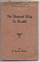Front cover of the booklet titled 'The Natural Way to Health' by H. Pendry Roberts, tied with string.