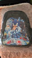 Front view of the new sealed child's backpack featuring Sonic the Hedgehog characters.