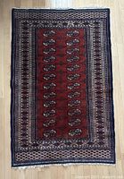 Full top-down view of the rectangular rug showing colors and pattern details.