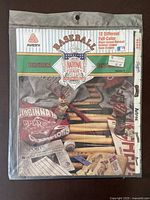 Photo shows unopened package of 12 different full-color Avery binder dividers with Major League Baseball National League team logos and graphics from 1990, still sealed in original packaging.
