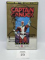 Front view of sealed Captain Canuck Reborn #1 Gold Variant comic book with visible artwork, text, and numbering.