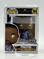 Front view of boxed Phastos Funko Pop! figure with FYE exclusive sticker, Lot ID sticker below