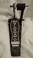 Full view of DW 7000 bass drum pedal footboard and chain drive.