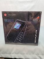 Front side of sealed Maxwest Neo Plus LTE flip phone box showing the phone image and branding including 4G VoLTE.