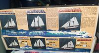 Picture of the box back with model information and illustrations of the Bluenose and other models