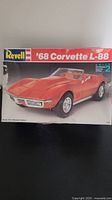 Box front showing image of red 1968 Corvette L-88 convertible model and Revell branding.