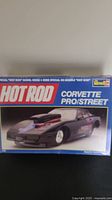 Front of the Revell Hot Rod Corvette ProStreet model kit box showing scale and branding.