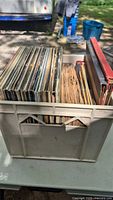 Crate of LPs and 78s showing quantity and variety