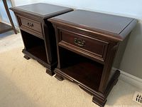 Front-angle view showing both nightstands