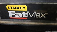 Close-up of Stanley FatMax branding on the toolbox exterior.