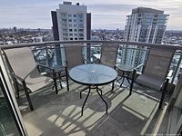 Overview of entire patio set on balcony