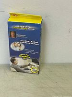 Front of the product packaging showing branding, product purpose, and promotional claims.