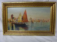 Front view of the painting showing the entire framed artwork.