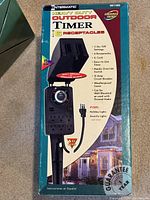 Intermatic Outdoor Timer box showing features and specifications