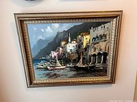 Frontal view of painting and frame