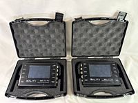 Top view showing two 3ality 3FLEX SPC-7000 Stereo Platform Controllers in black carrying cases with foam padding