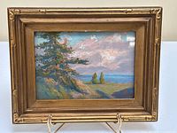 Framed painting full view showing artwork and frame condition