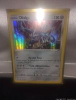 Front view of the Dialga holo foil Pokemon card showing the holographic effect and card details.