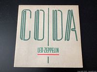Front of the album cover with green text 'CODA' and 'LED ZEPPELIN'