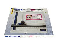 Front view of Staedtler Mars College Extra A3 drawing board with visible ruler and adjustable black and blue parallel bar