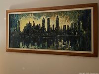 Front view of the framed oil painting showing full composition