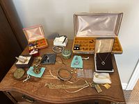 Overview of entire assortment laid out on wooden table