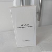 Front view of Narciso Rodriguez All Of Me Eau De Parfum sealed box showing product name and volume.