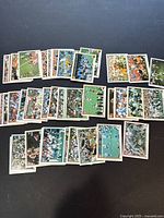 Overview of 41 NFL Super Bowl cards spread out showing various football action scenes from the 1983 season.