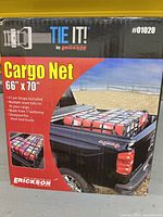 Front of box showing product image, size, model, features