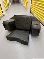 Front view showing seat, backrest and armrest compartments