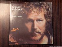 Front cover of Gordon Lightfoot's Gord's Gold vinyl album showing the artist's close-up portrait and album title.