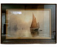 Front view of framed watercolour painting showing overall artwork and frame