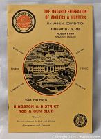 Full cover of the 1969 Ontario Federation of Anglers & Hunters 41st Annual Convention Book showing title, date, location, and host club information.