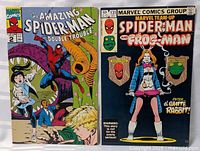 Photo showing both comic books: The Amazing Spider-Man #2 and Marvel Team-Up #131.